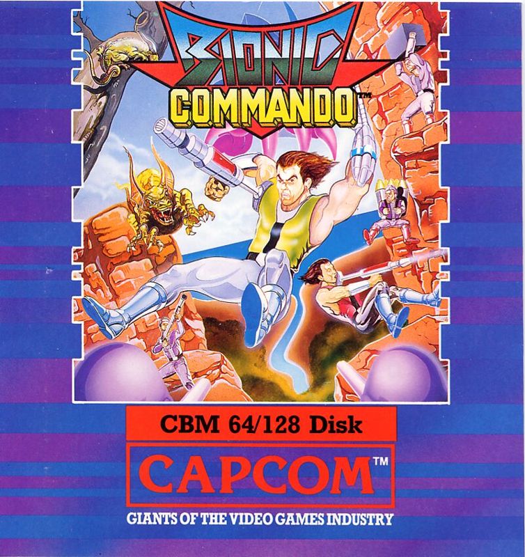 Bionic Commando box art for Commodore 64